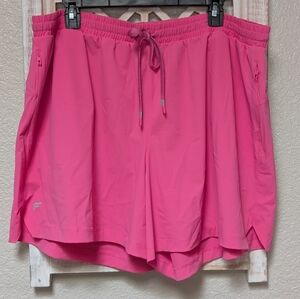Fabletics Womens Plus Size 2XL Pink Shorts Unlined Elastic Waist Athletic Sports